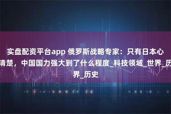 实盘配资平台app 俄罗斯战略专家：只有日本心里清楚，中国国力强大到了什么程度_科技领域_世界_历史